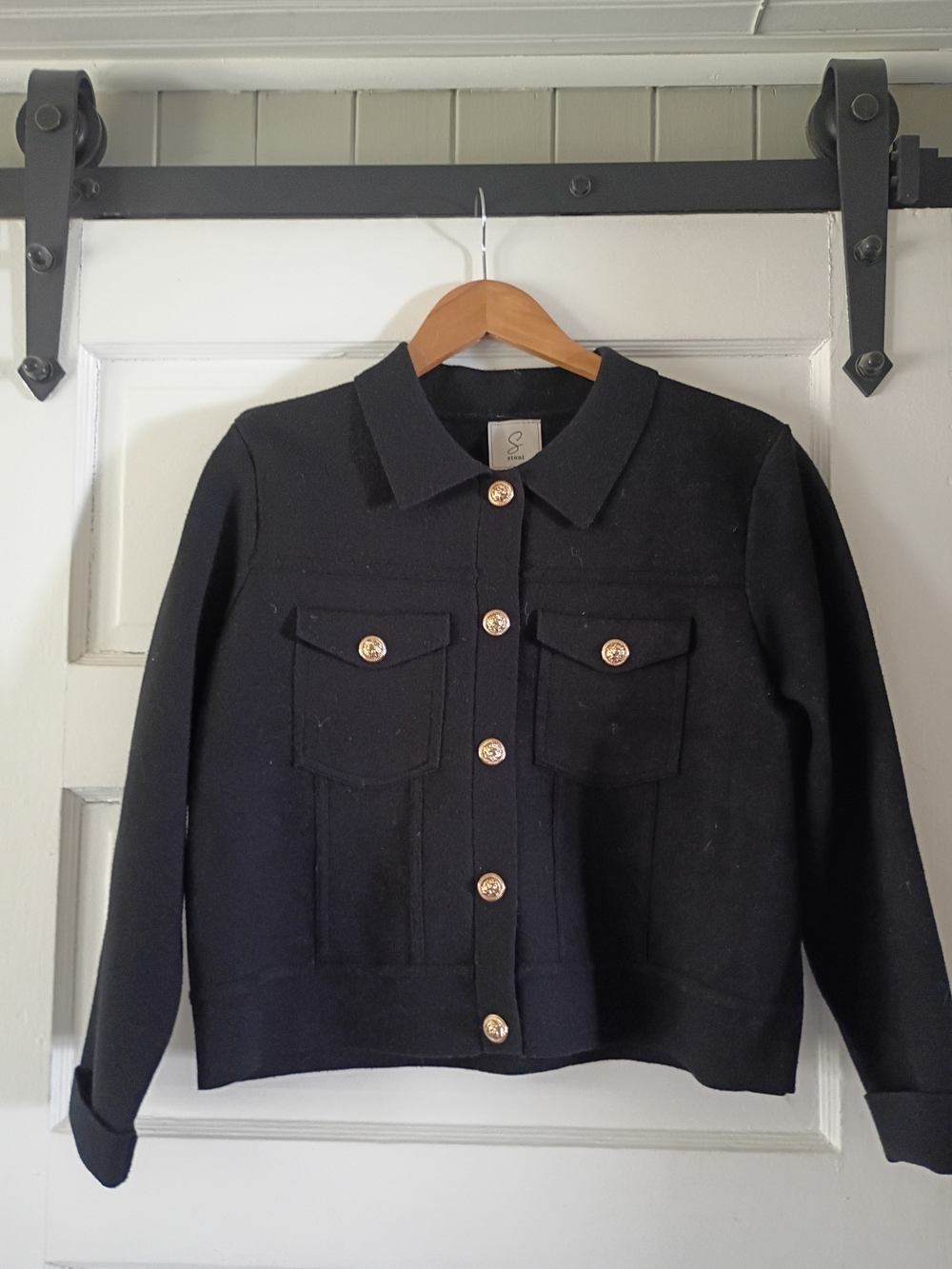 Sioni Black Jacket with Gold Buttons
